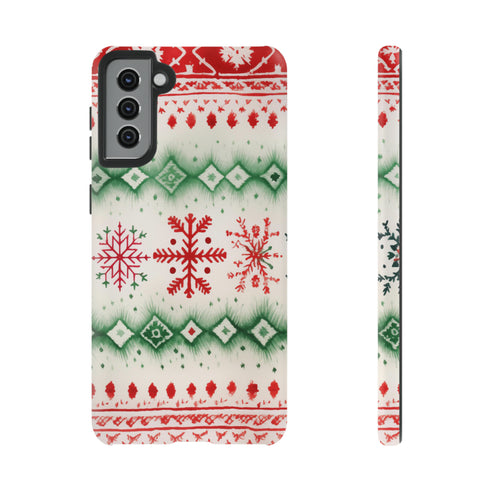 Icelandic Watercolor inspired by Christmas Sweaters - Impact Resistant Phone Case Samsung Galaxy S21 Plus Matte